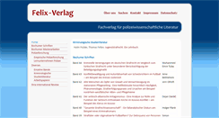 Desktop Screenshot of felix-verlag.de